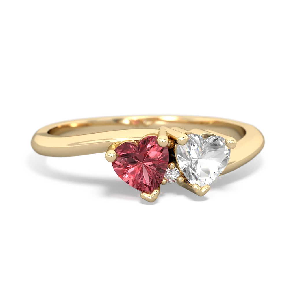 Pink Tourmaline Sweethearts 14K Yellow Gold ring R5260