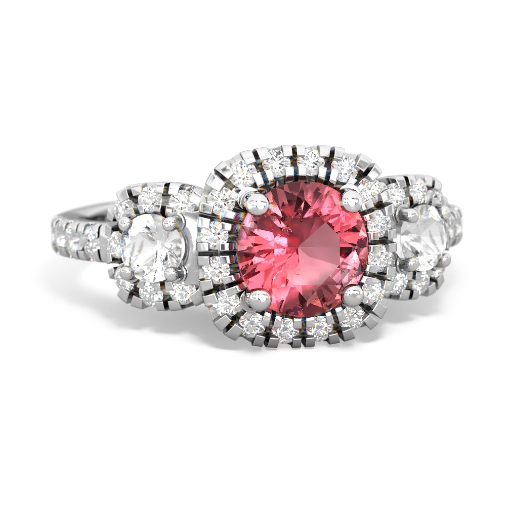 Pink Tourmaline Regal Halo 14K White Gold ring R5350