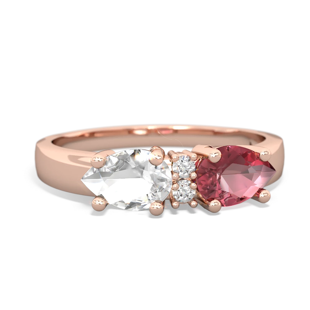 Pink Tourmaline Pear Bowtie 14K Rose Gold ring R0865
