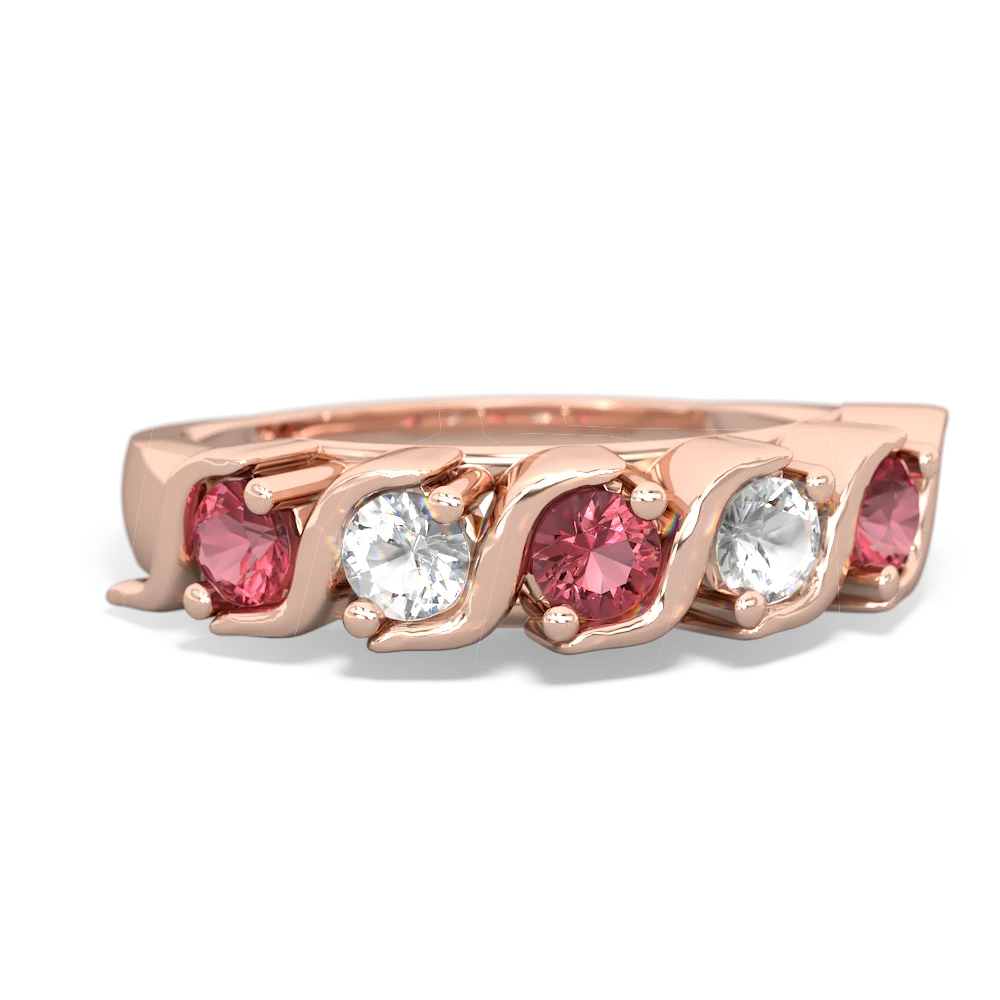 Pink Tourmaline Anniversary Band 14K Rose Gold ring R2089