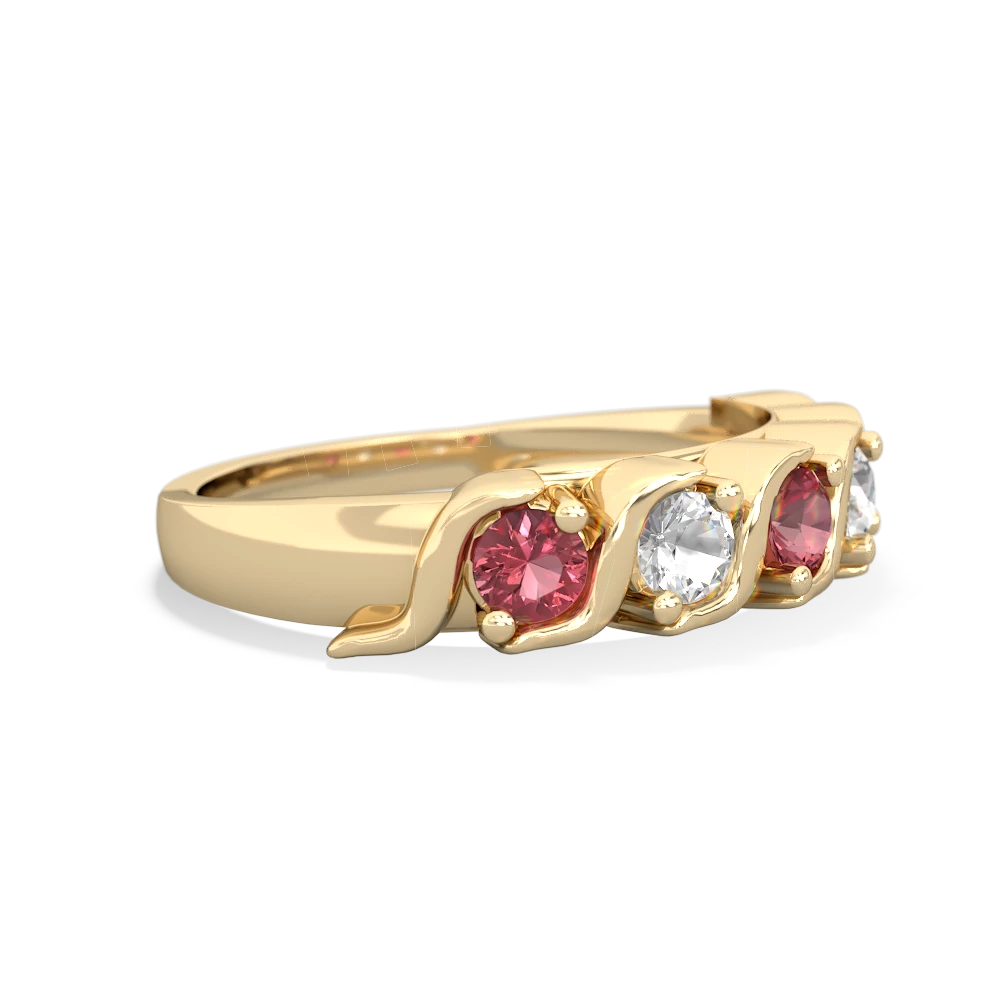 Pink Tourmaline Anniversary Band 14K Yellow Gold ring R2089