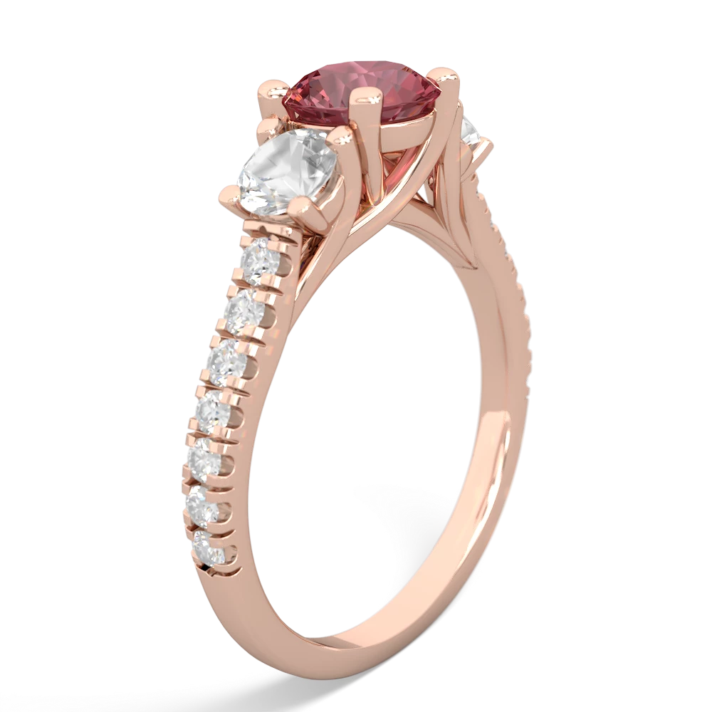 Pink Tourmaline Pave Trellis 14K Rose Gold ring R5500