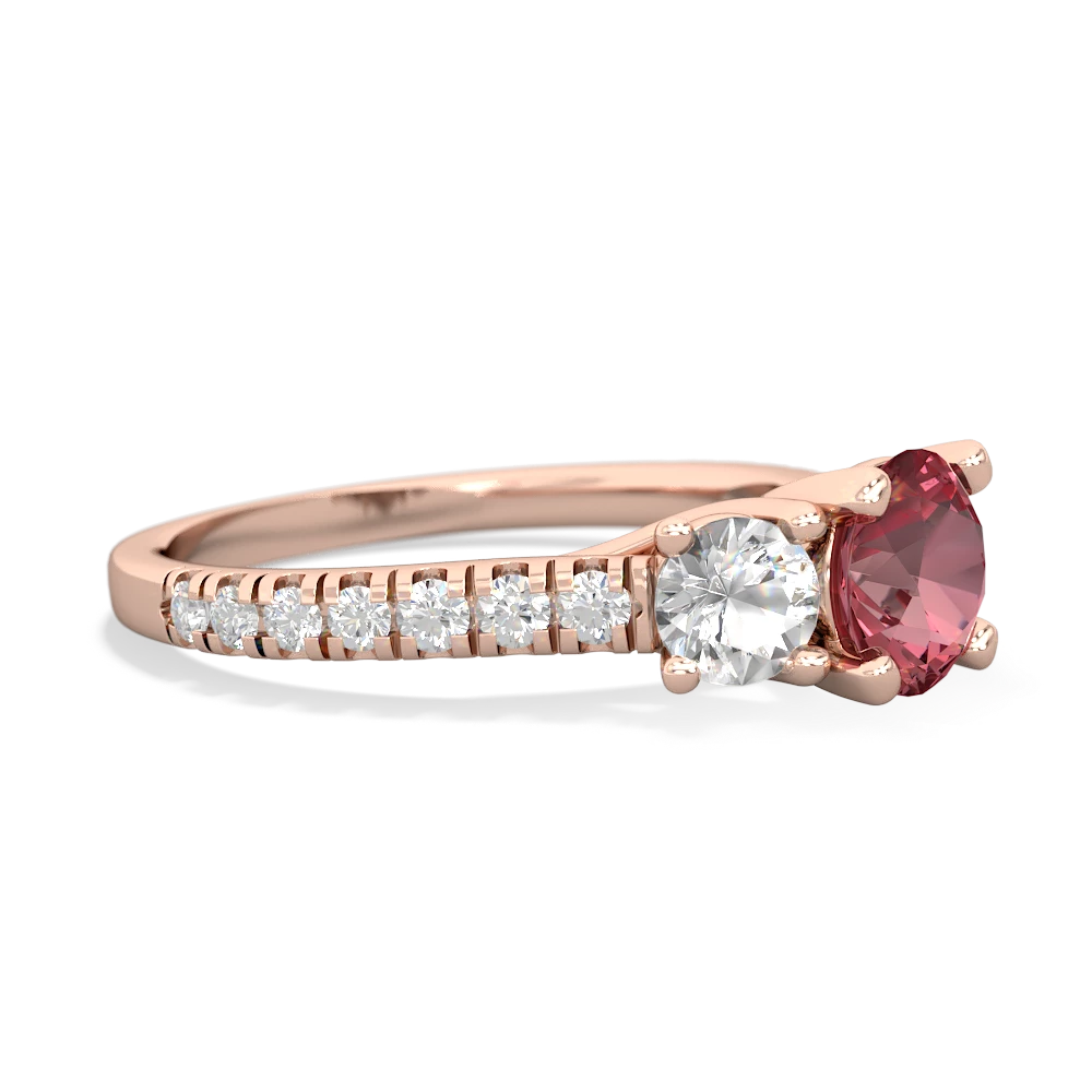 Pink Tourmaline Pave Trellis 14K Rose Gold ring R5500