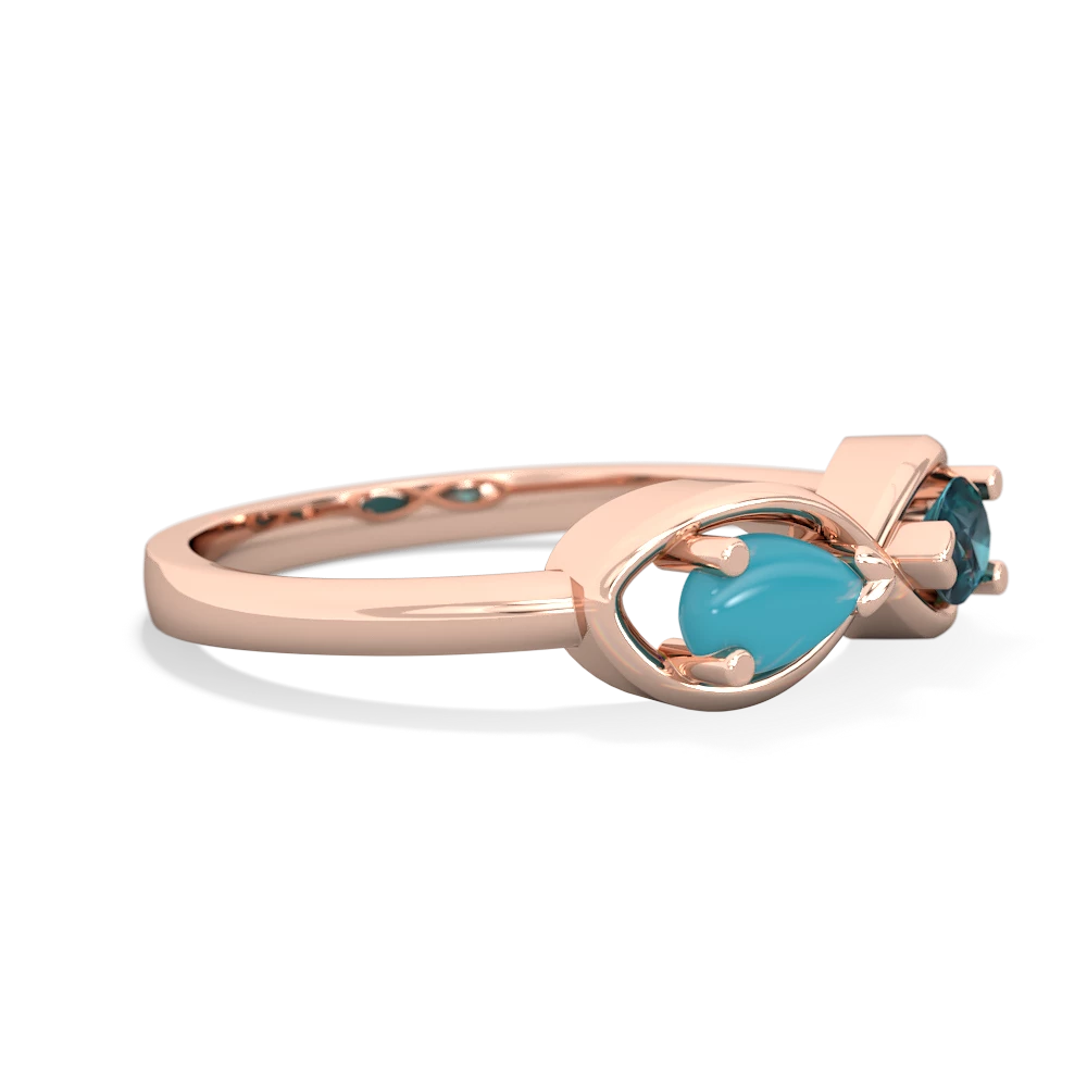 Turquoise Infinity 14K Rose Gold ring R5050