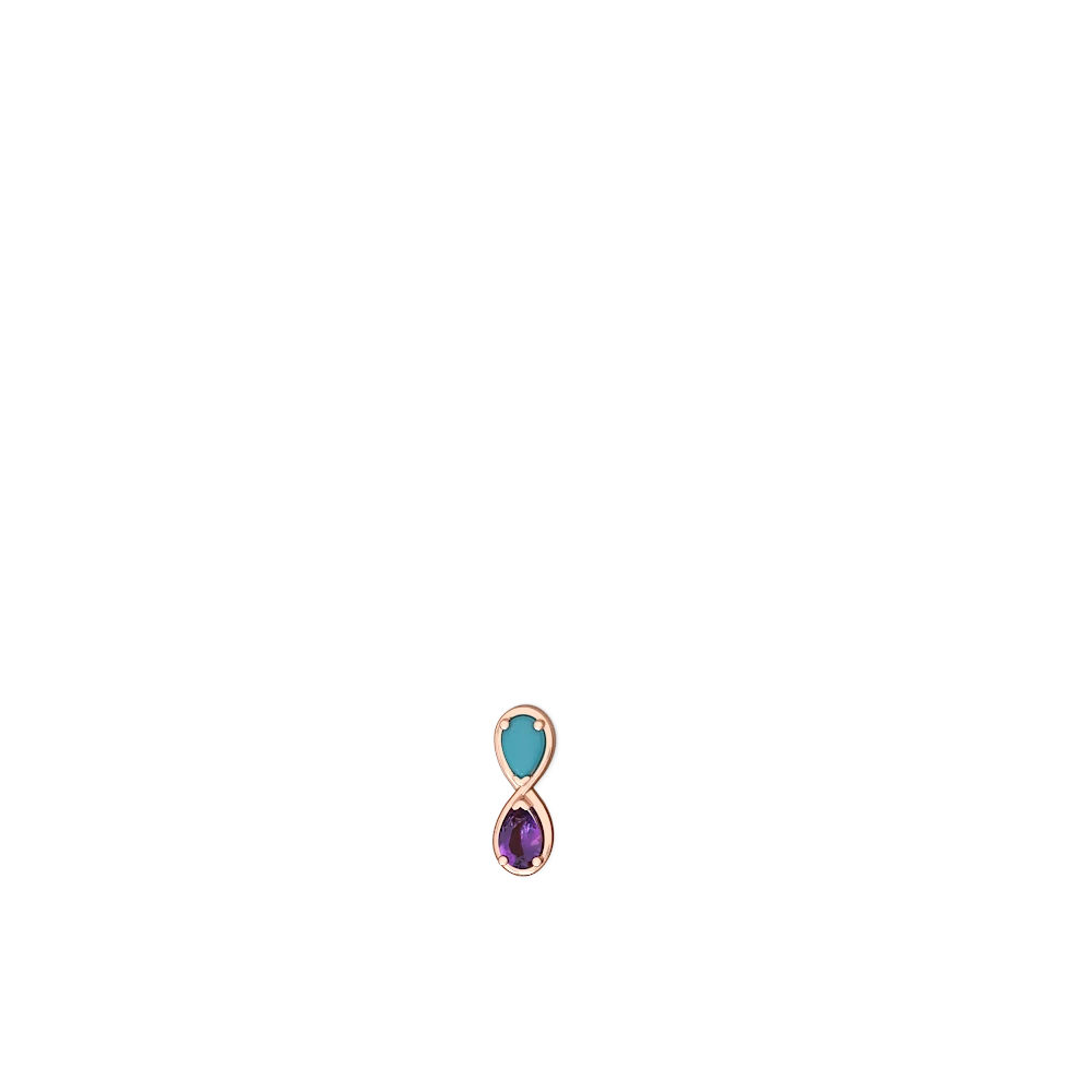 Turquoise Infinity 14K Rose Gold earrings E5050