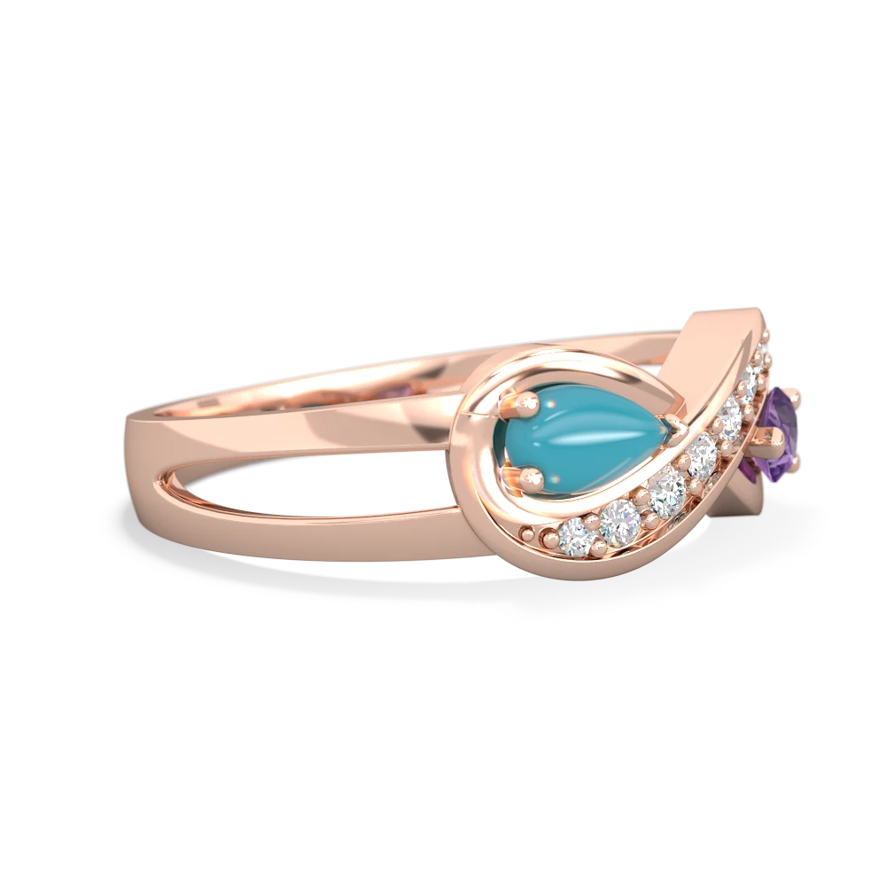 Turquoise Diamond Infinity 14K Rose Gold ring R5390