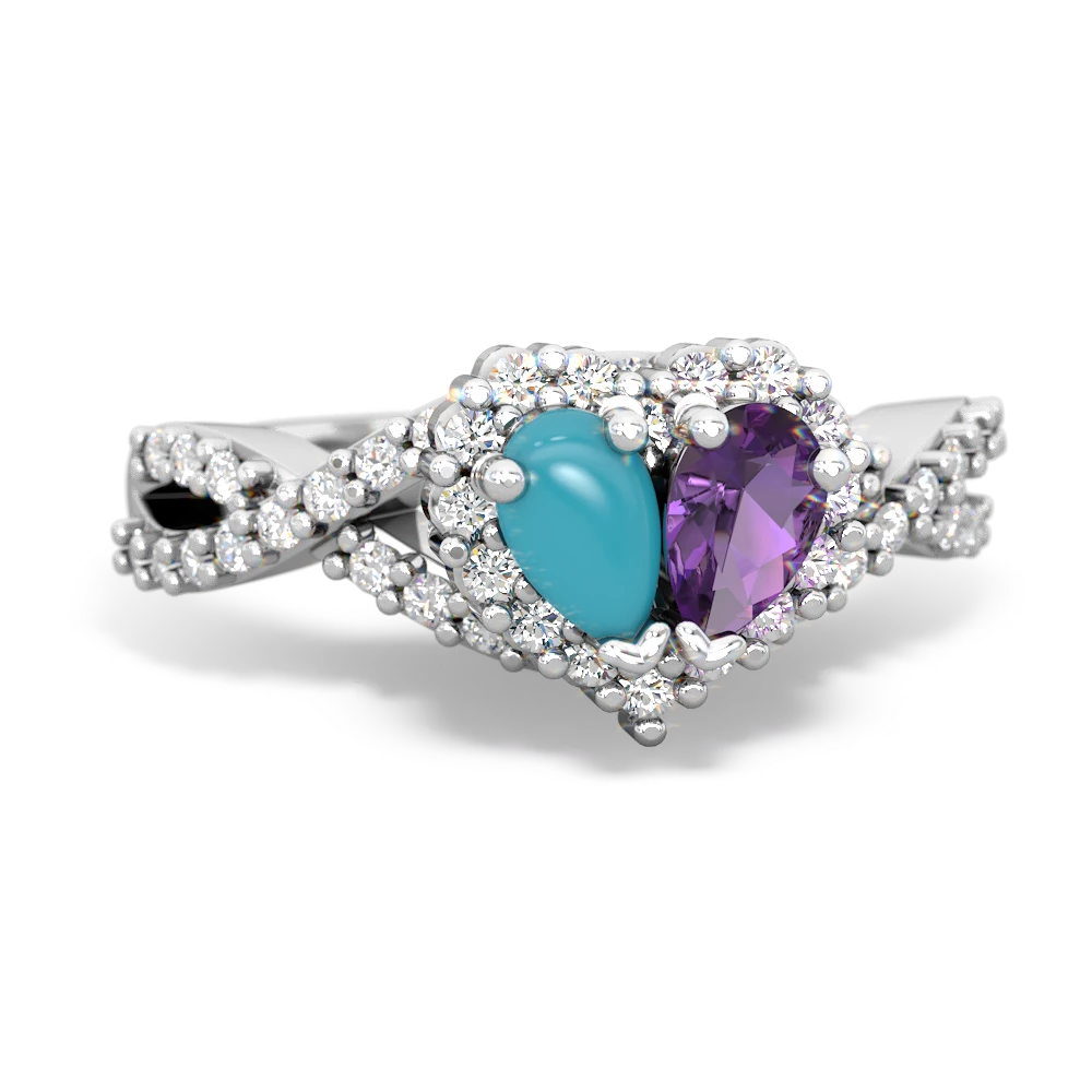 Amethyst and turquoise ring on sale