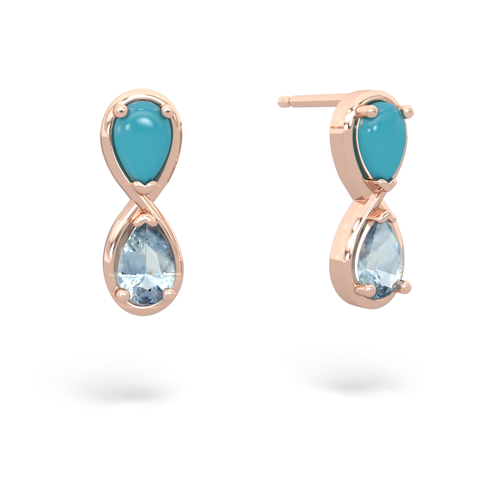 Turquoise Infinity 14K Rose Gold earrings E5050