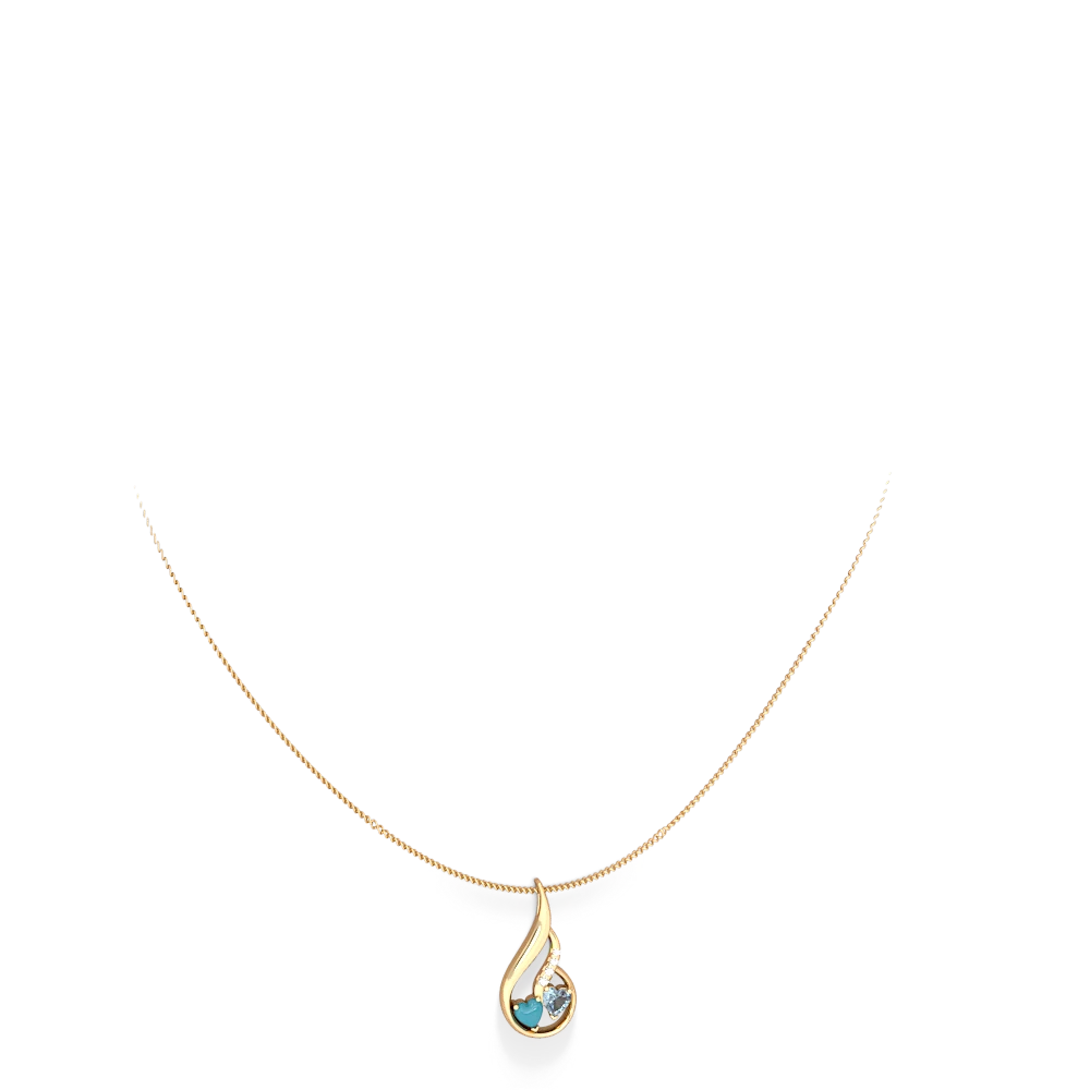 Turquoise Keepsake Curves 14K Yellow Gold pendant P5450