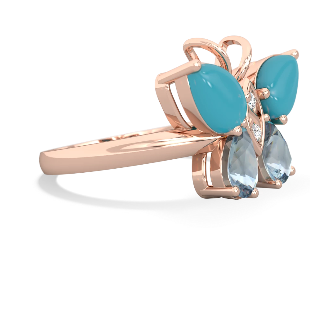 Turquoise Butterfly 14K Rose Gold ring R2215