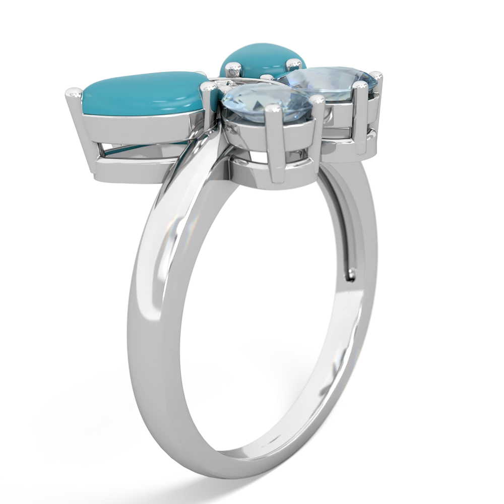 Turquoise Butterfly 14K White Gold ring R2215