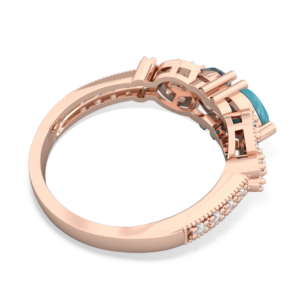 Turquoise Diamond Butterflies 14K Rose Gold ring R5601