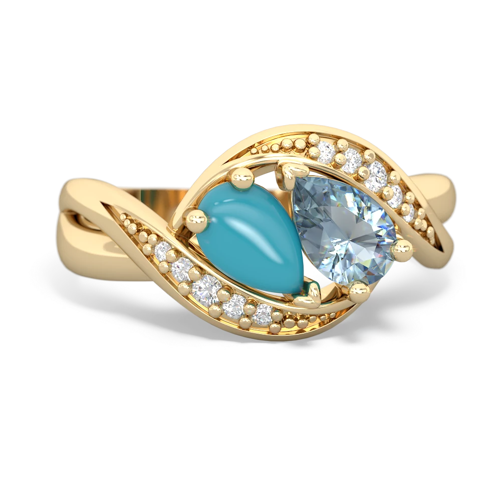 Turquoise Summer Winds 14K Yellow Gold ring R5342