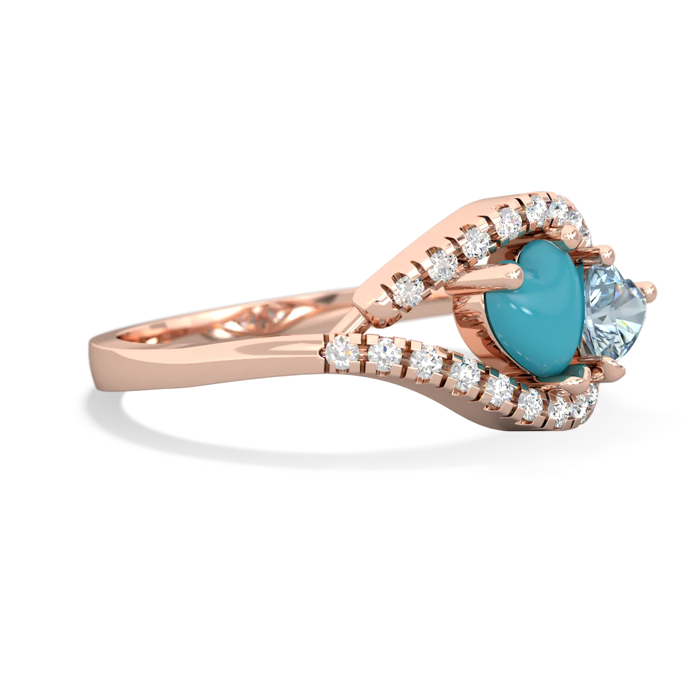 Turquoise Mother And Child 14K Rose Gold ring R3010