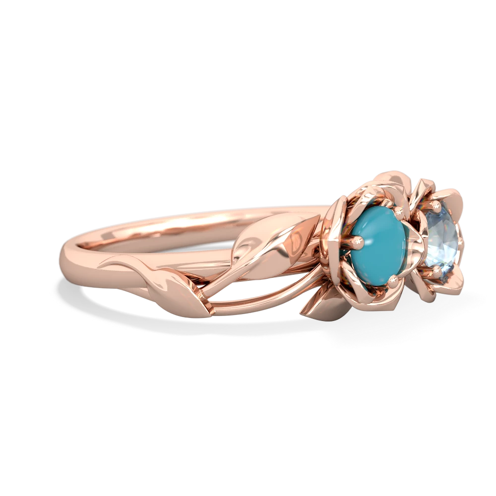 Turquoise Rose Garden 14K Rose Gold ring R5510