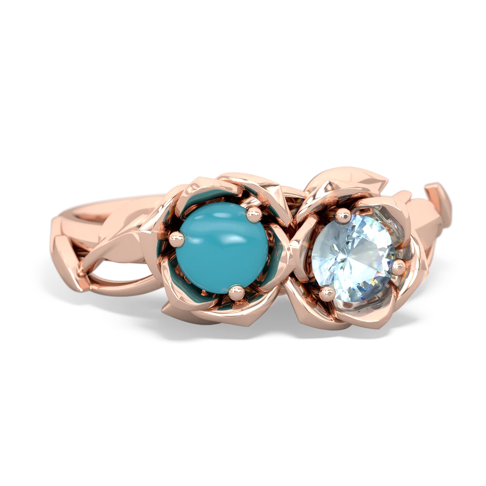 Turquoise Rose Garden 14K Rose Gold ring R5510