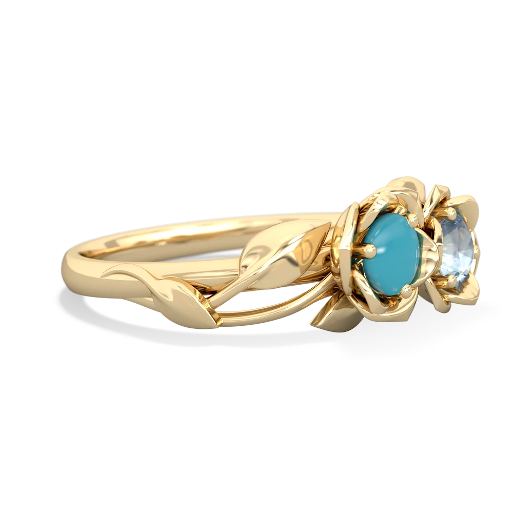 Turquoise Rose Garden 14K Yellow Gold ring R5510