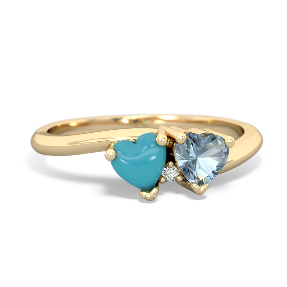 Turquoise Sweethearts 14K Yellow Gold ring R5260