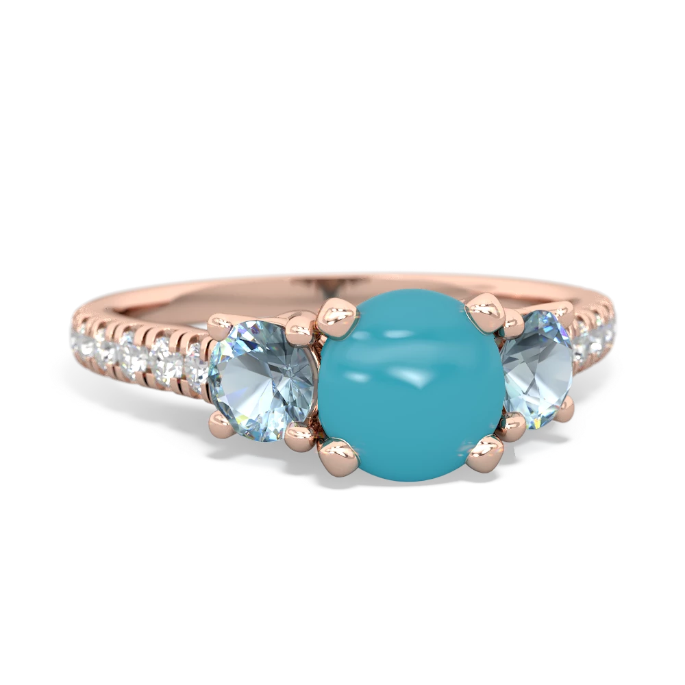 Turquoise Pave Trellis 14K Rose Gold ring R5500