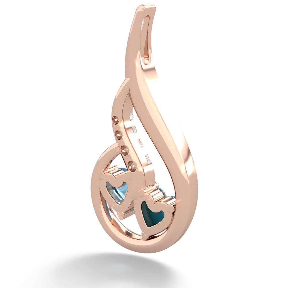 Turquoise Keepsake Curves 14K Rose Gold pendant P5450