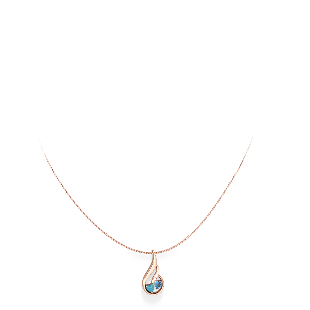 Turquoise Keepsake Curves 14K Rose Gold pendant P5450