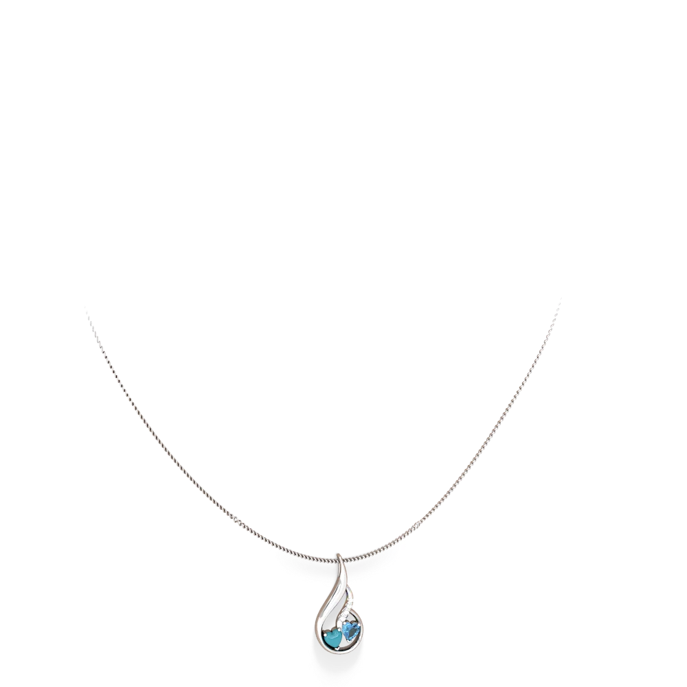 Turquoise Keepsake Curves 14K White Gold pendant P5450