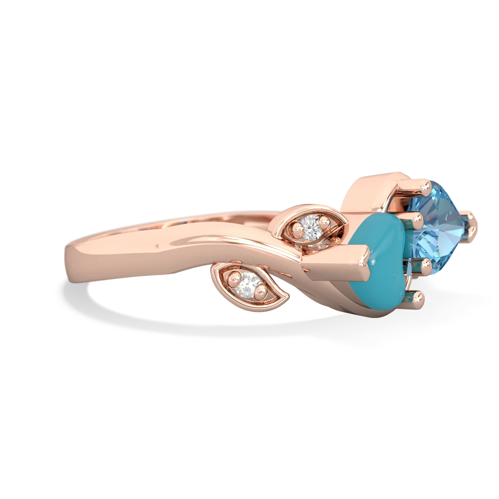 Turquoise Floral Elegance 14K Rose Gold ring R5790