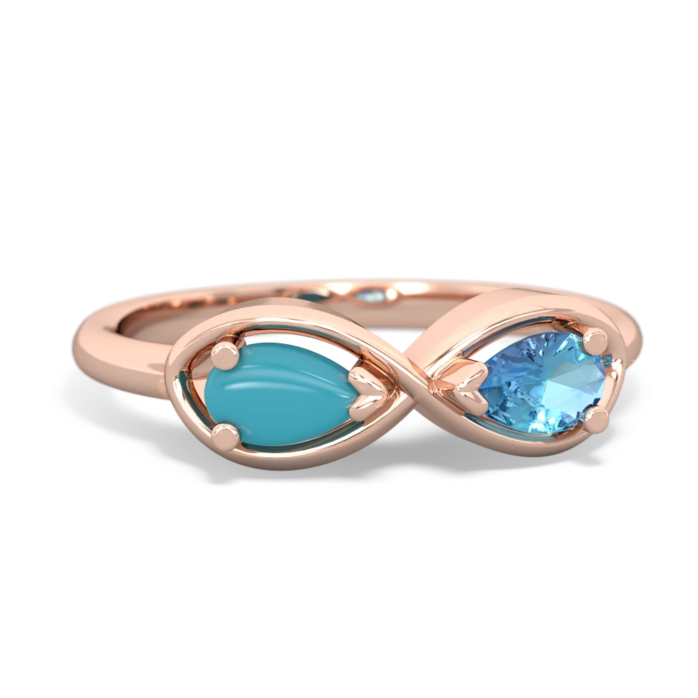 Turquoise Infinity 14K Rose Gold ring R5050