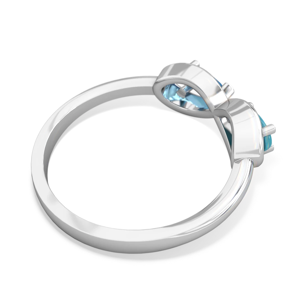 Turquoise Infinity 14K White Gold ring R5050