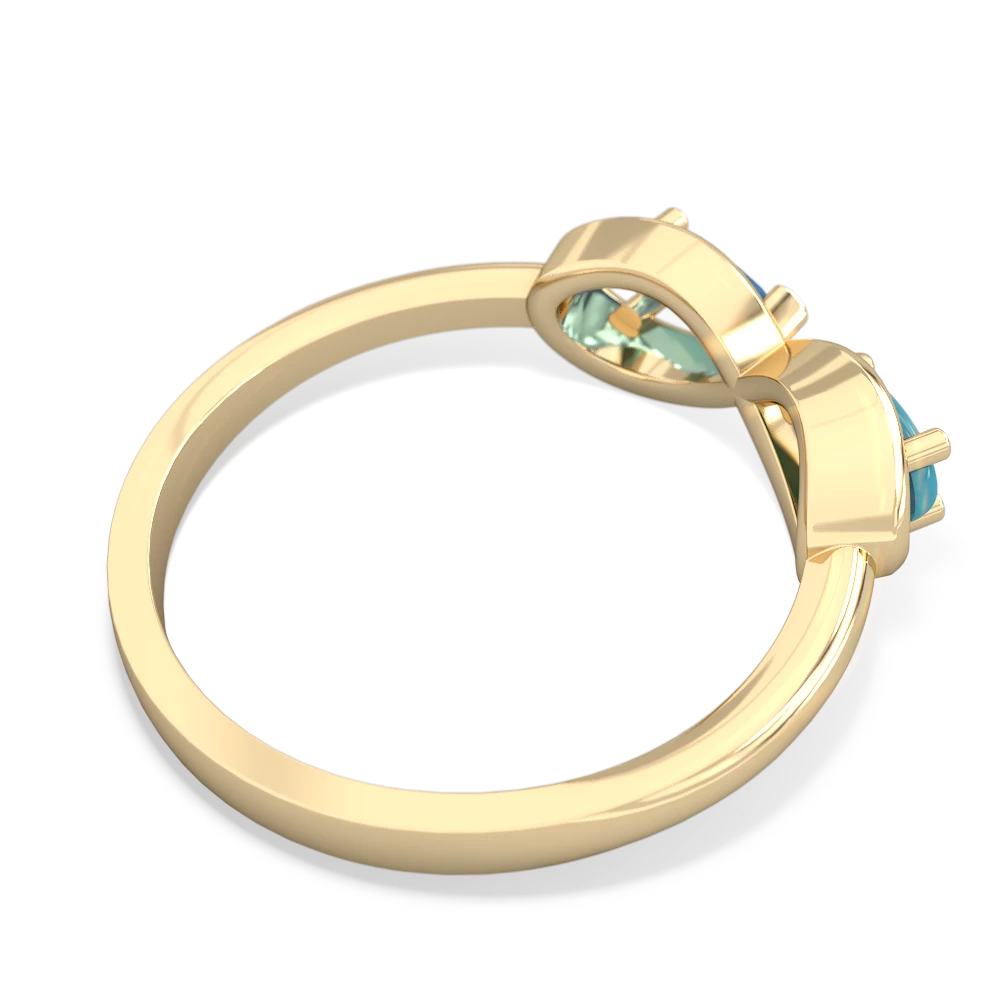 Turquoise Infinity 14K Yellow Gold ring R5050