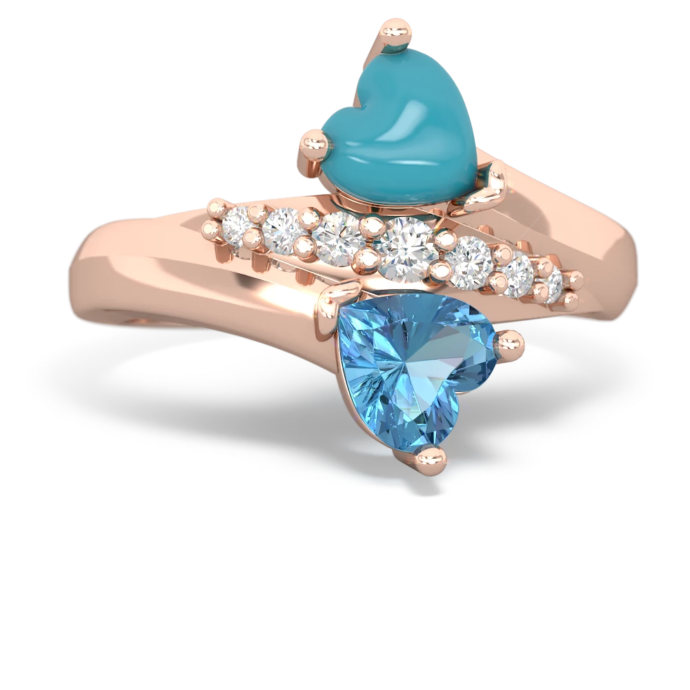 Turquoise Heart To Heart 14K Rose Gold ring R2064