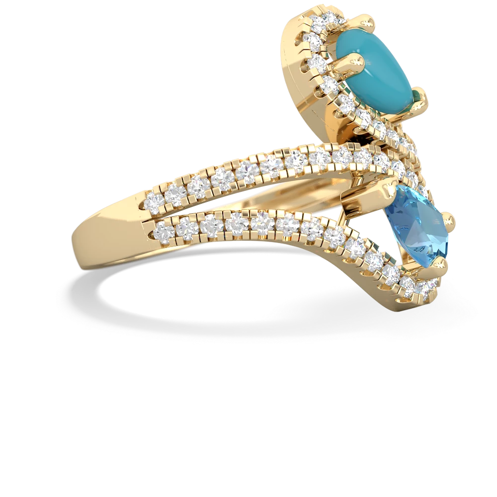 Turquoise Diamond Dazzler 14K Yellow Gold ring R3000