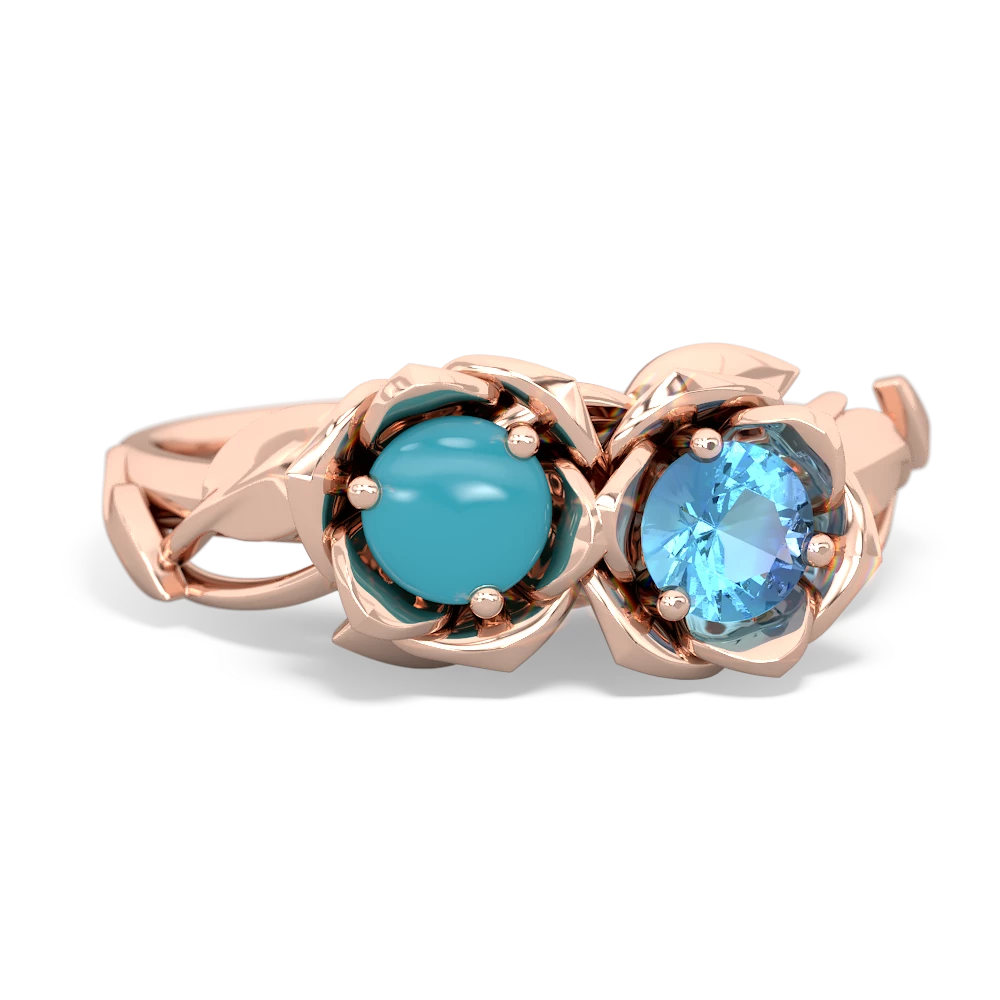 Turquoise Rose Garden 14K Rose Gold ring R5510