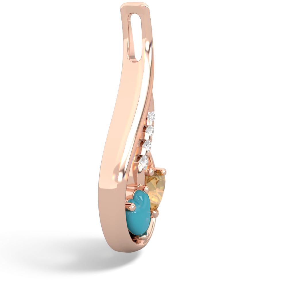 Turquoise Keepsake Curves 14K Rose Gold pendant P5450