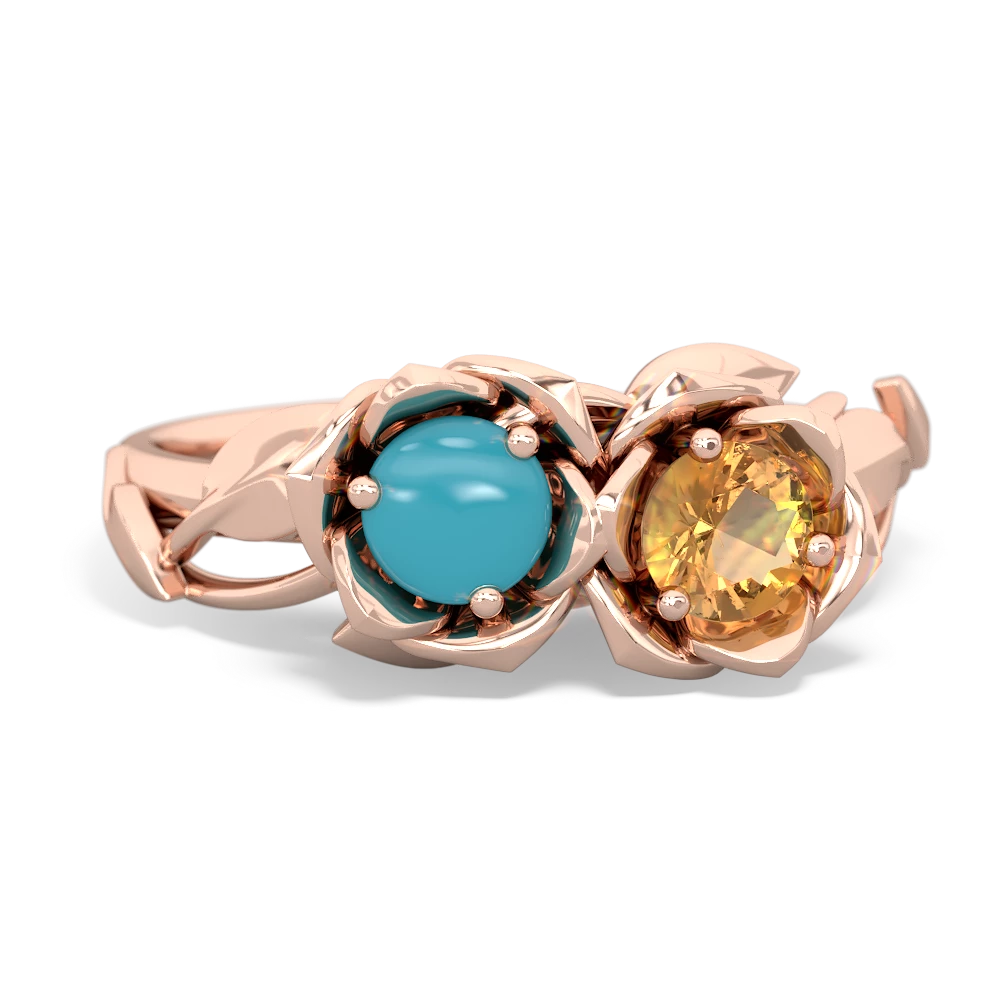 Turquoise Rose Garden 14K Rose Gold ring R5510