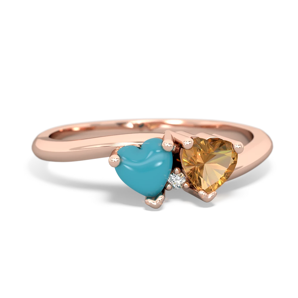 Turquoise Sweethearts 14K Rose Gold ring R5260