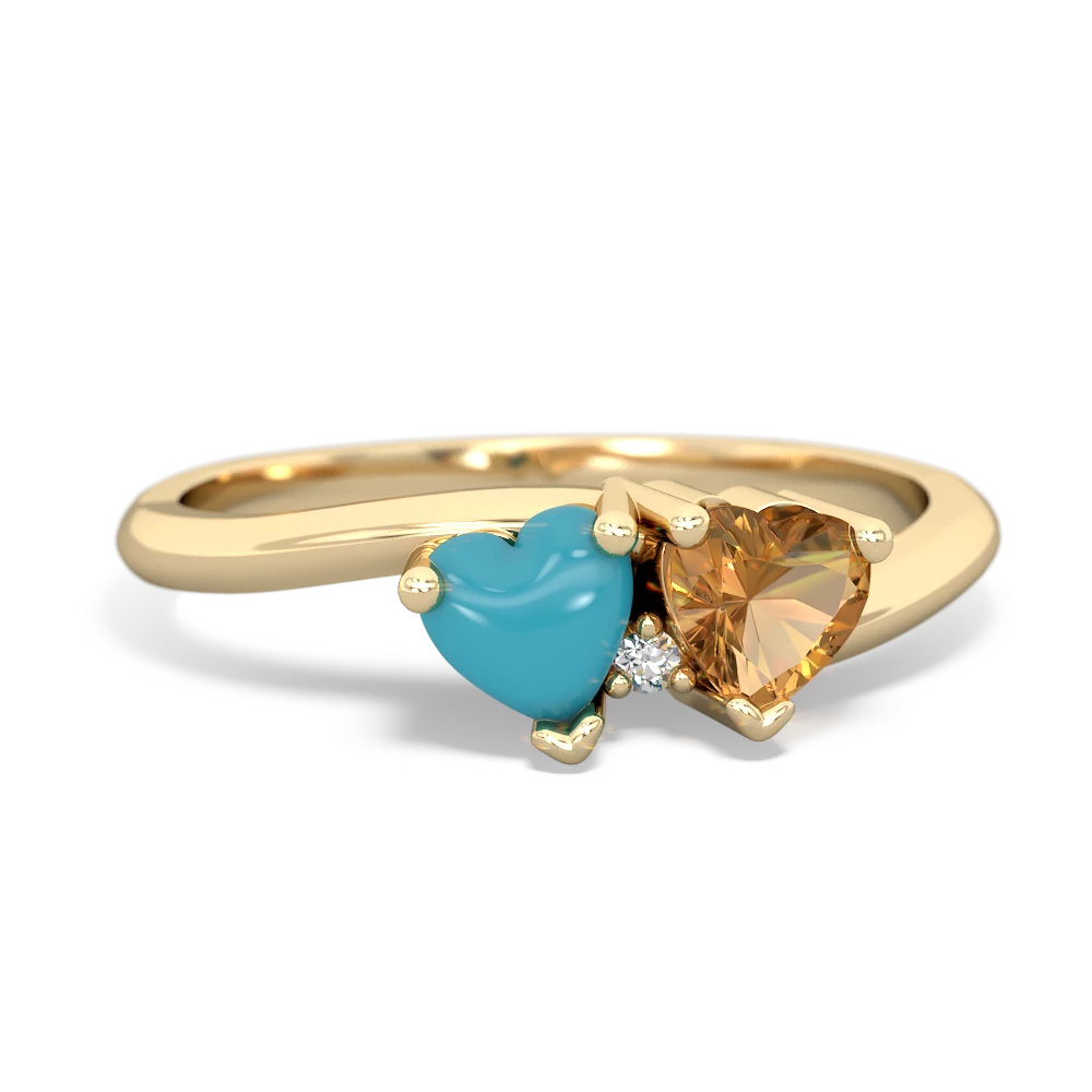 Turquoise Sweethearts 14K Yellow Gold ring R5260