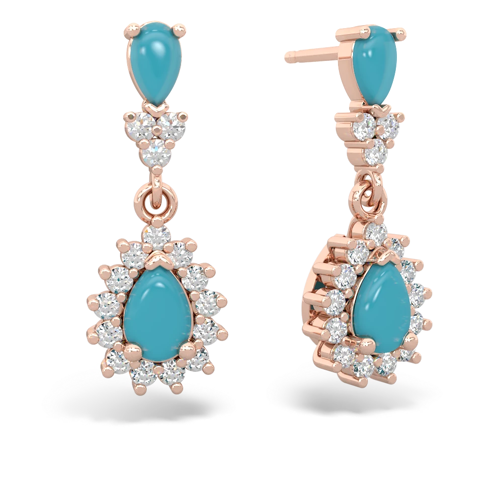 Rose gold turquoise earrings deals