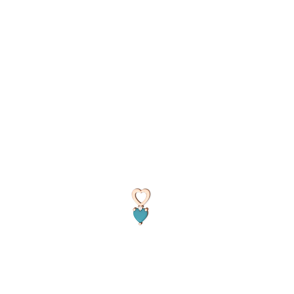 Turquoise Four Hearts 14K Rose Gold earrings E2558