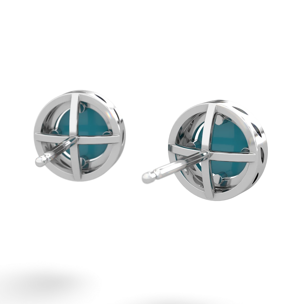 Turquoise Halo 14K White Gold earrings E5320