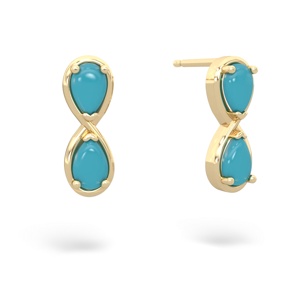 Turquoise Infinity 14K Yellow Gold earrings E5050