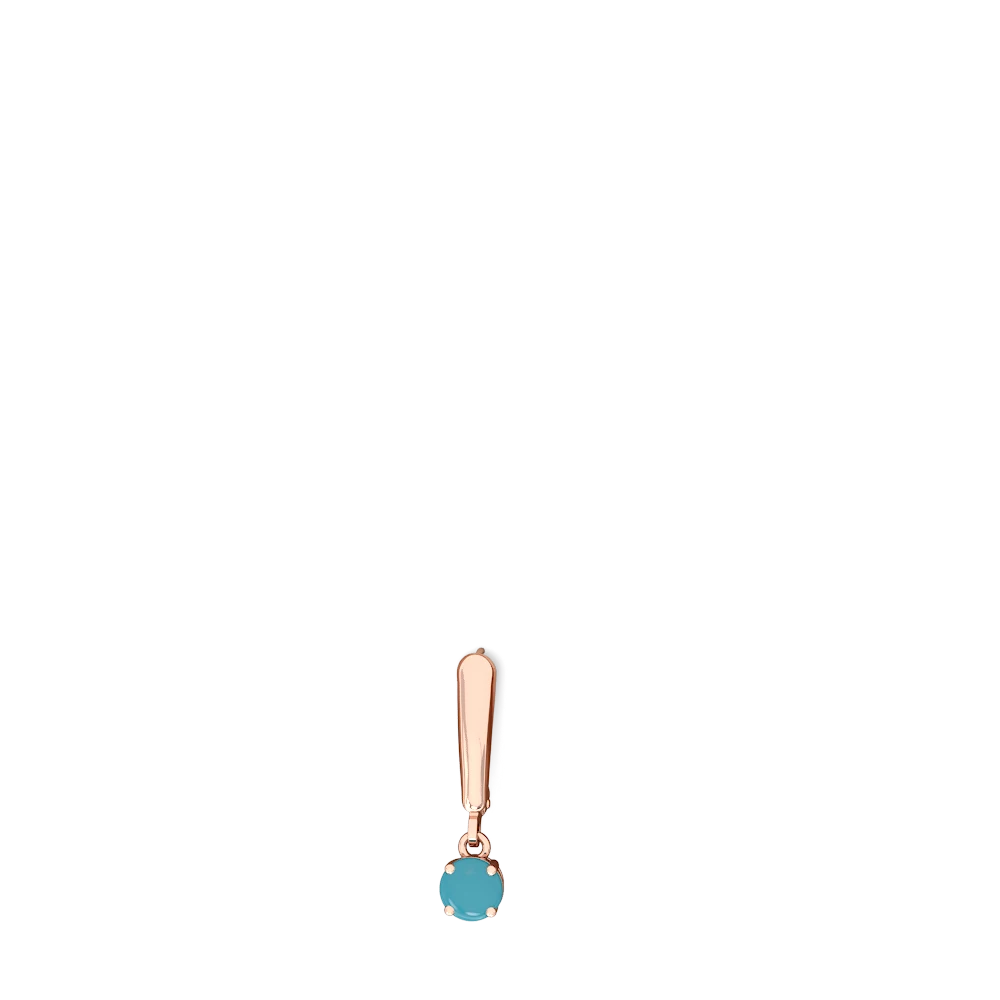 Turquoise 5Mm Round Lever Back 14K Rose Gold earrings E2785