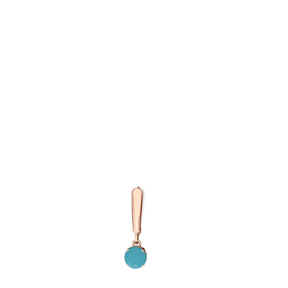 Turquoise 6Mm  Round Lever Back 14K Rose Gold earrings E2786