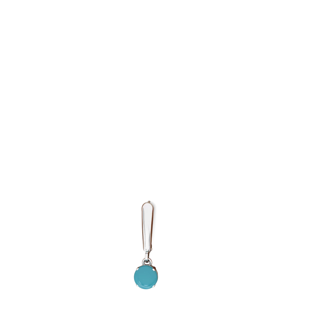 Turquoise 6Mm  Round Lever Back 14K White Gold earrings E2786