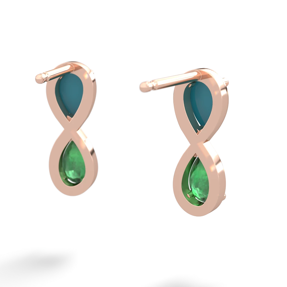 Turquoise Infinity 14K Rose Gold earrings E5050