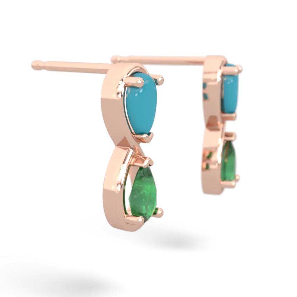 Turquoise Infinity 14K Rose Gold earrings E5050