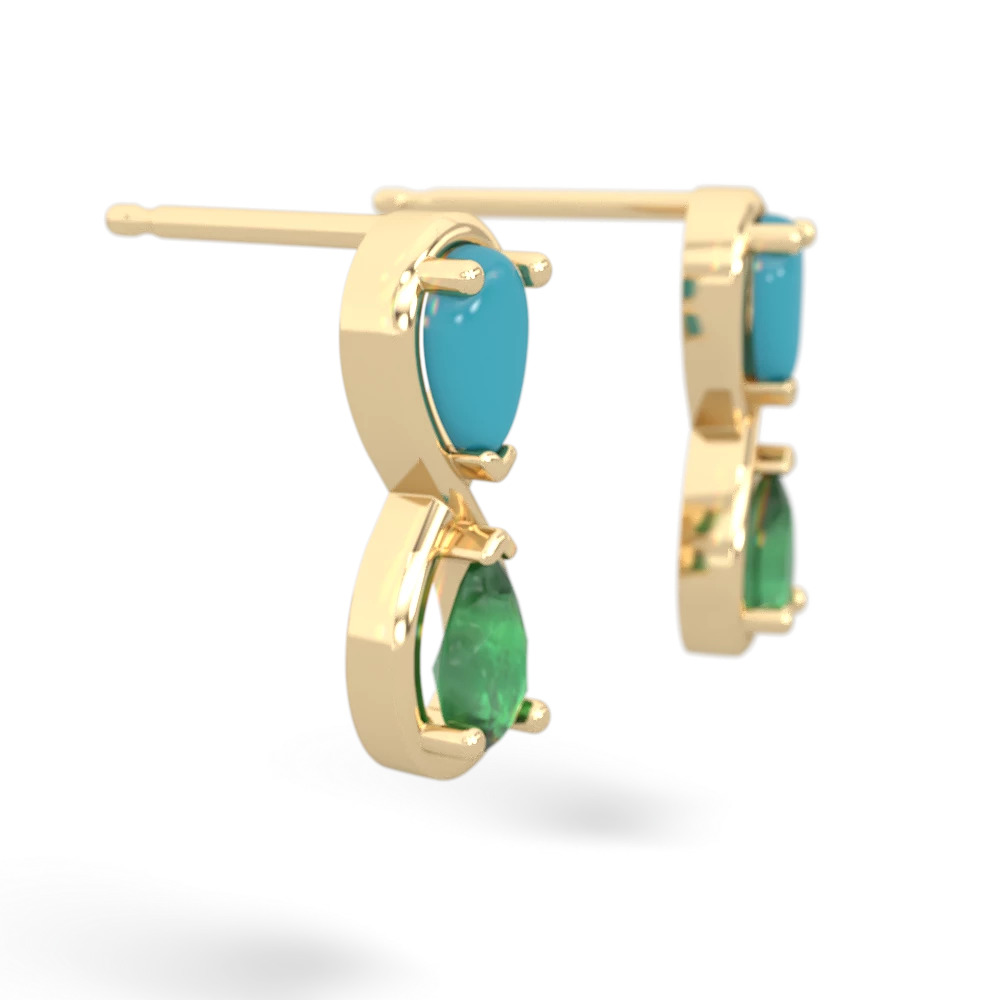 Turquoise Infinity 14K Yellow Gold earrings E5050