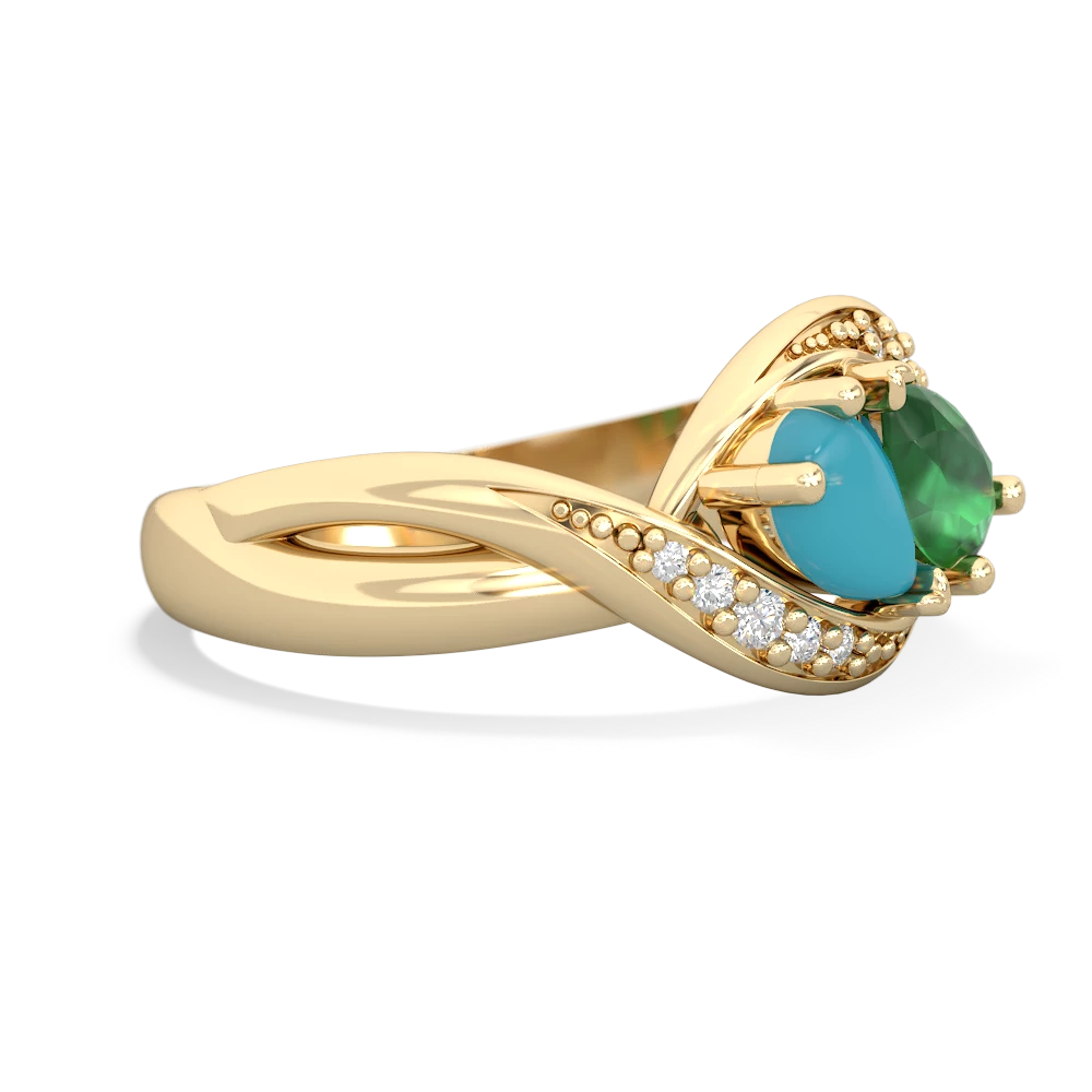 Turquoise Summer Winds 14K Yellow Gold ring R5342