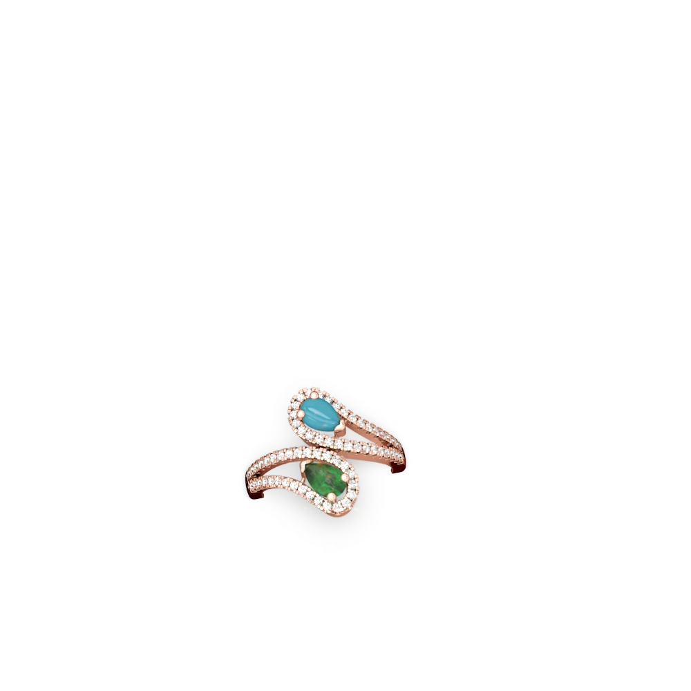 Turquoise Diamond Dazzler 14K Rose Gold ring R3000