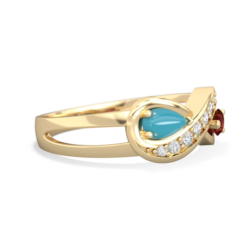 Turquoise Diamond Infinity 14K Yellow Gold ring R5390